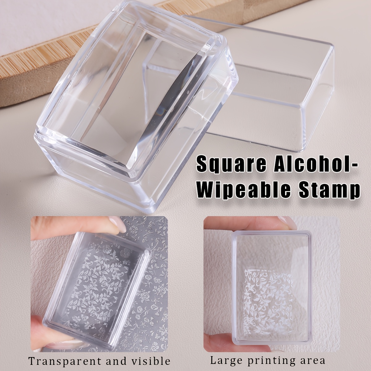 Nail Art Leopard - Square Clear Silicone Nail Stamp Set,
