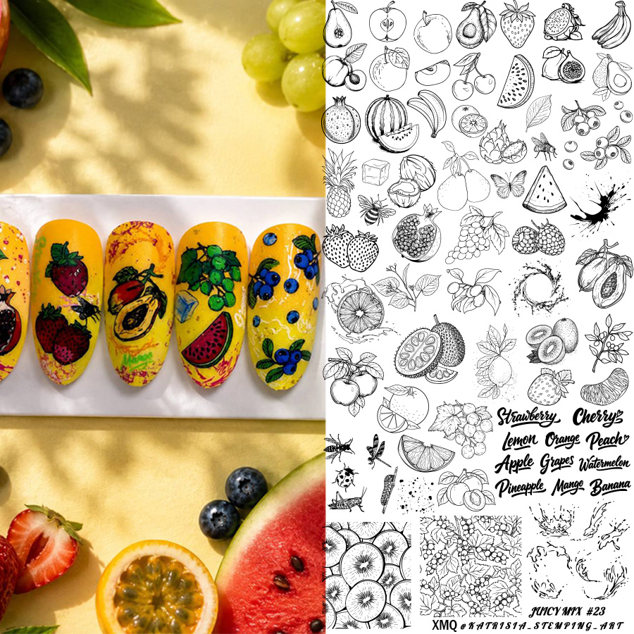 Nail Art Leopard - XMQ Nail Art Stamping Plates Fruit