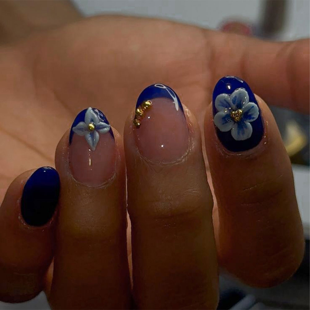 Nail Art Halal - 24pcs Short Oval 3D Gel Nail