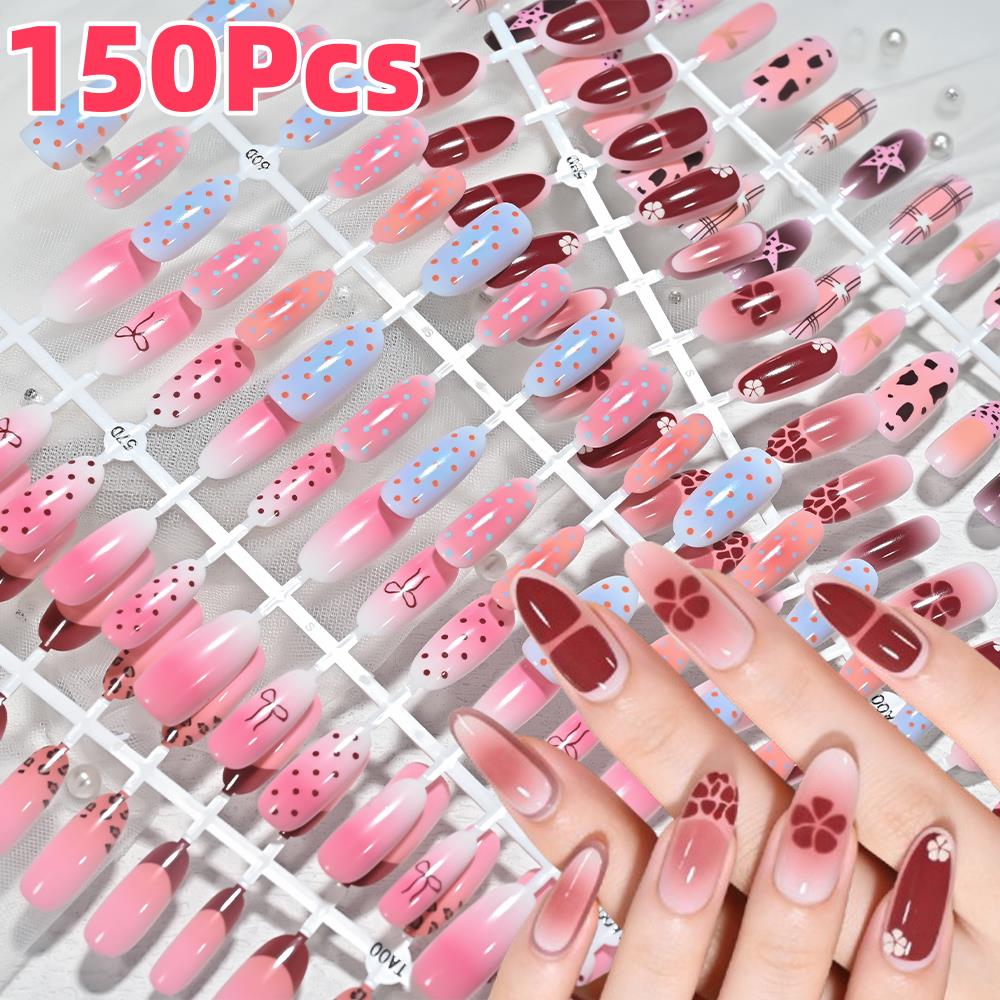 150Pcs Pink Blue Ombre Leopard - огляд і ціна Nail Art Leopard