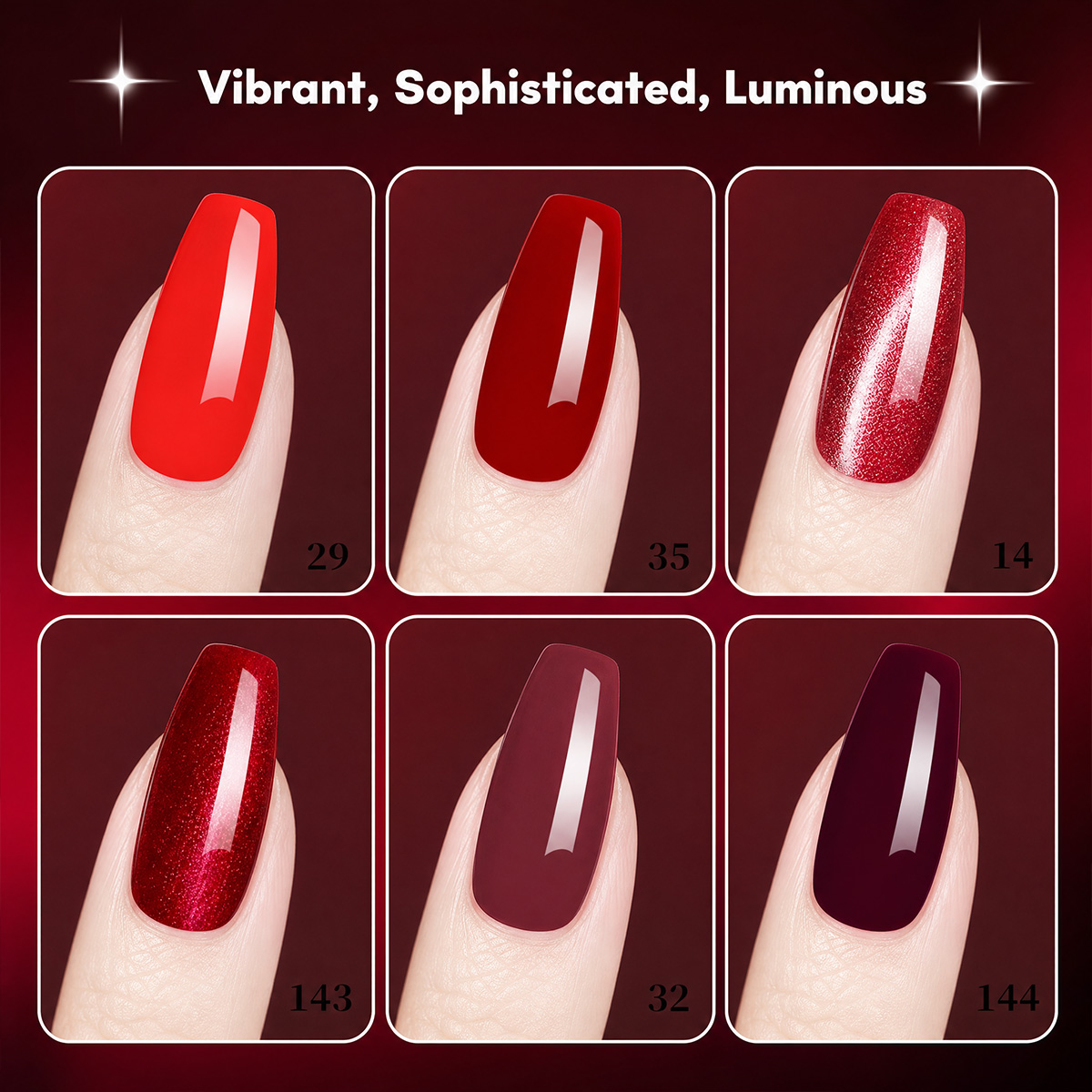 7-piece wine red and burgundy  - огляд і ціна Nail Art Red Wine Cat Eye