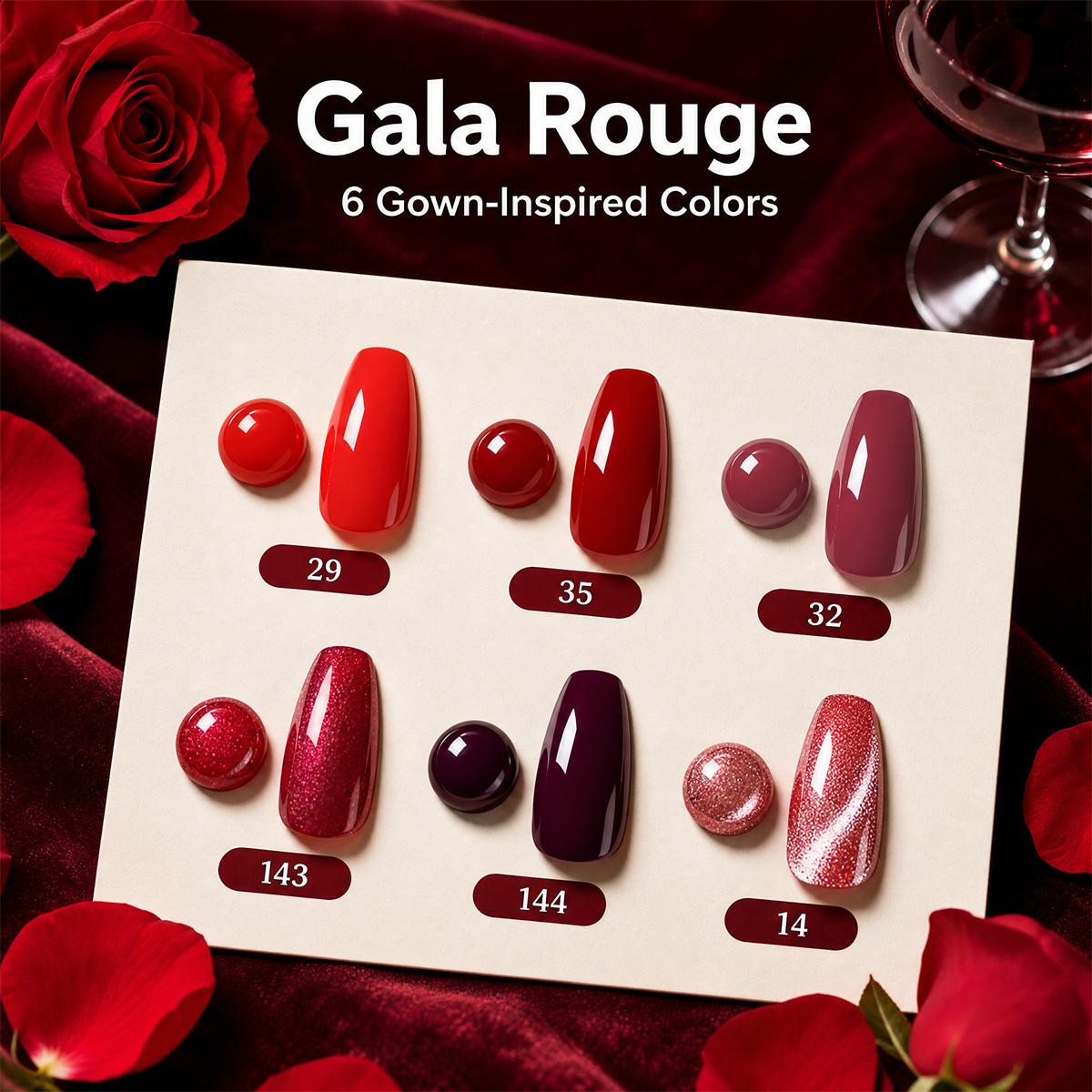 7-piece wine red and burgundy  - огляд і ціна Nail Art Red Wine Cat Eye