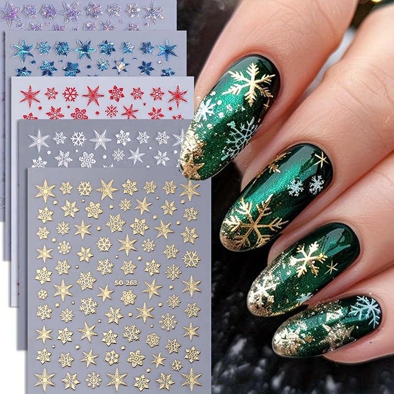 5PCS Christmas snowflake star  - огляд і ціна Nail Art Xmas Design