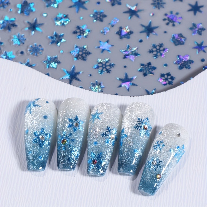 5PCS Christmas snowflake star  - огляд і ціна Nail Art Xmas Design