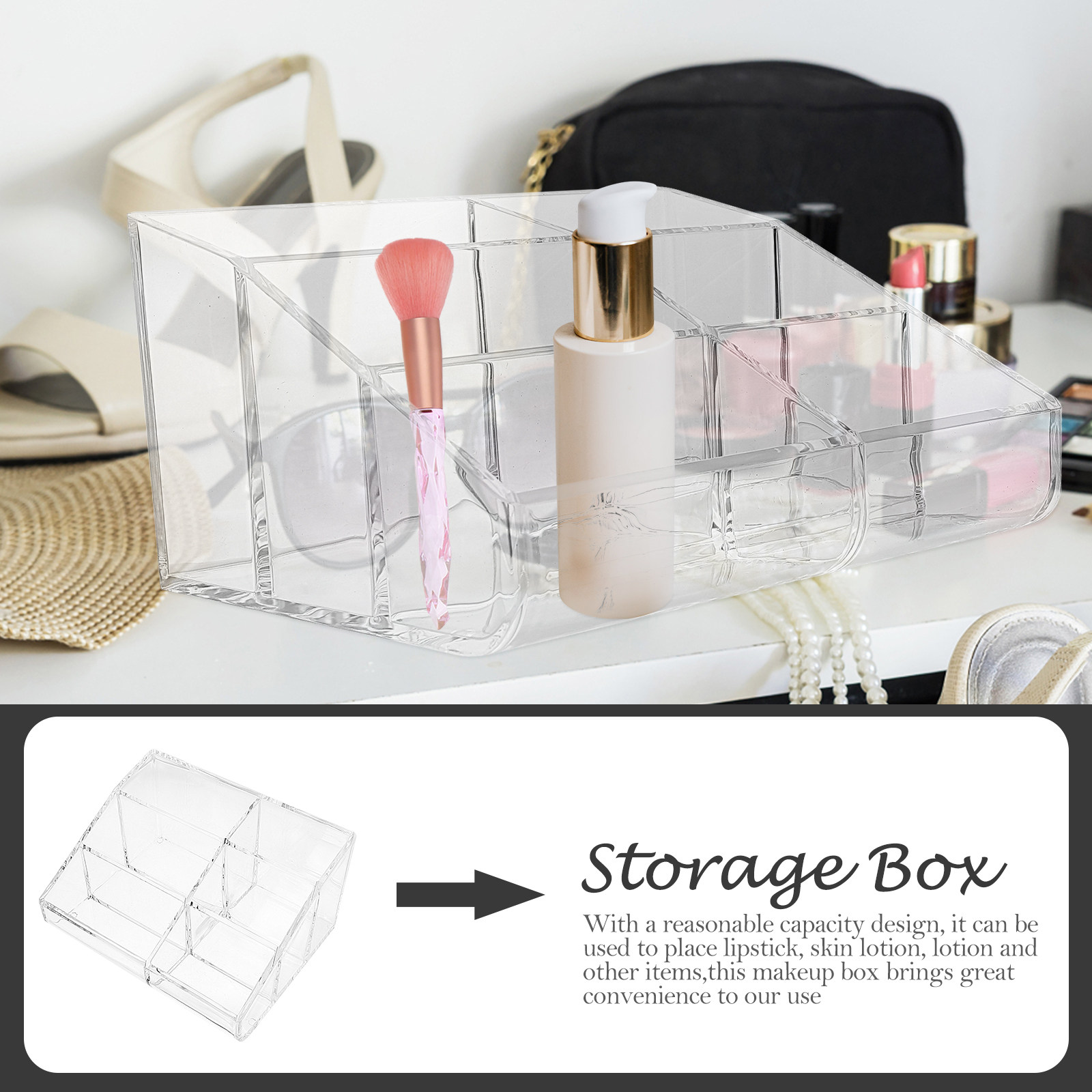 6-Compartment Acrylic Organize - огляд і ціна Acrylic Powder Clear