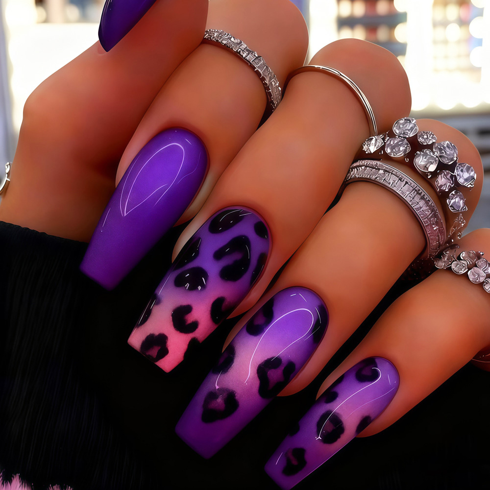 Medium fake nails tips for wom - огляд і ціна Nail Art Leopard