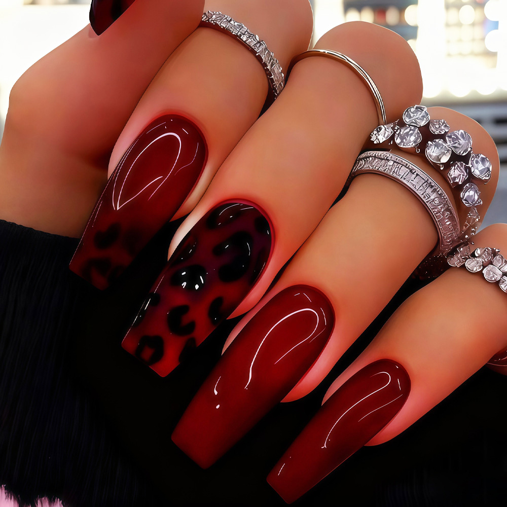 Medium fake nails tips for wom - огляд і ціна Nail Art Leopard