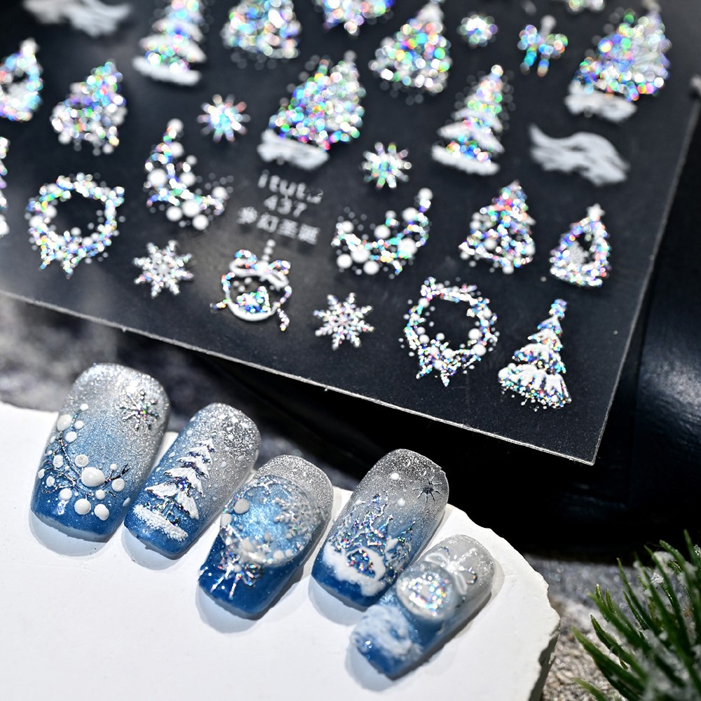 5D Embossed Gold Castle/Garlan - огляд і ціна Nail Art Xmas Design