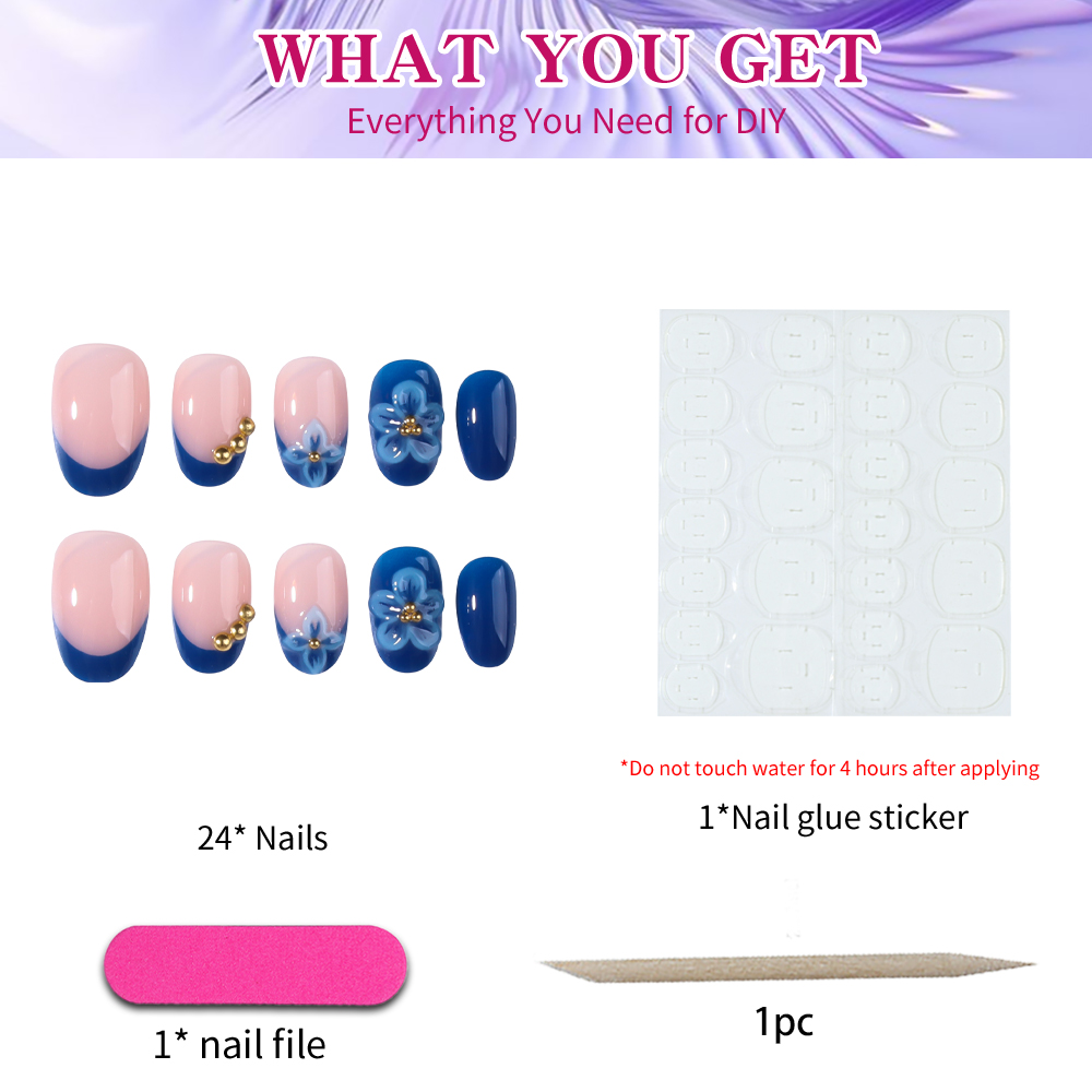24pcs Short Oval 3D Gel Nail S - огляд і ціна Nail Art Halal