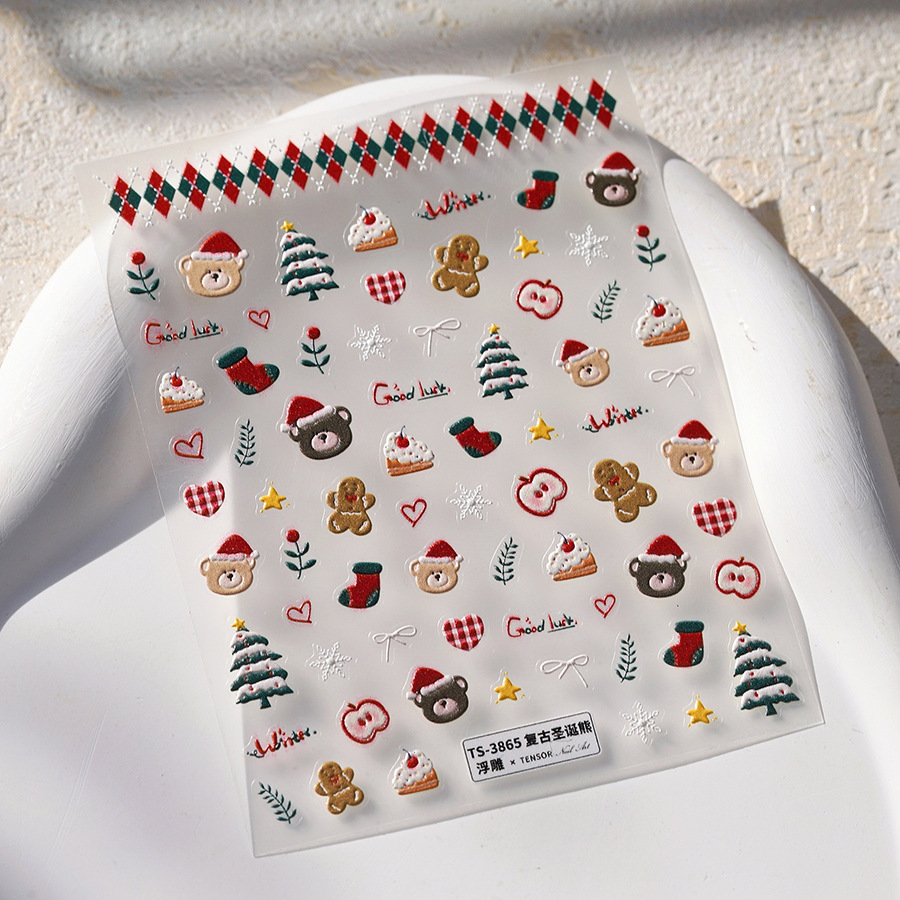 Cute Christmas Bear & Gingerbr - огляд і ціна Nail Art Xmas Design