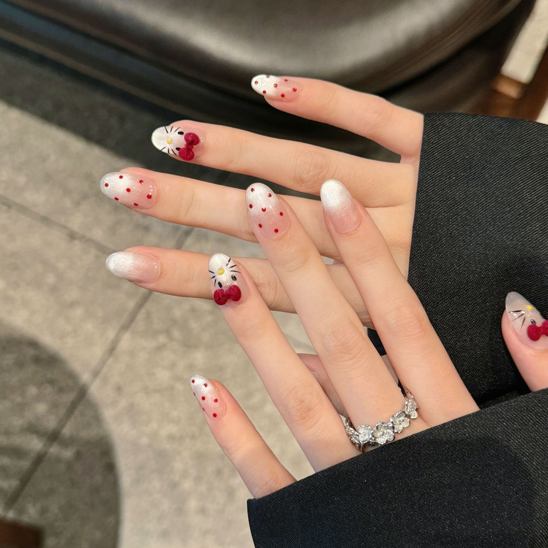 10pcs Pure Hand Pressed Oval N - огляд і ціна Nail Art Eye Cat
