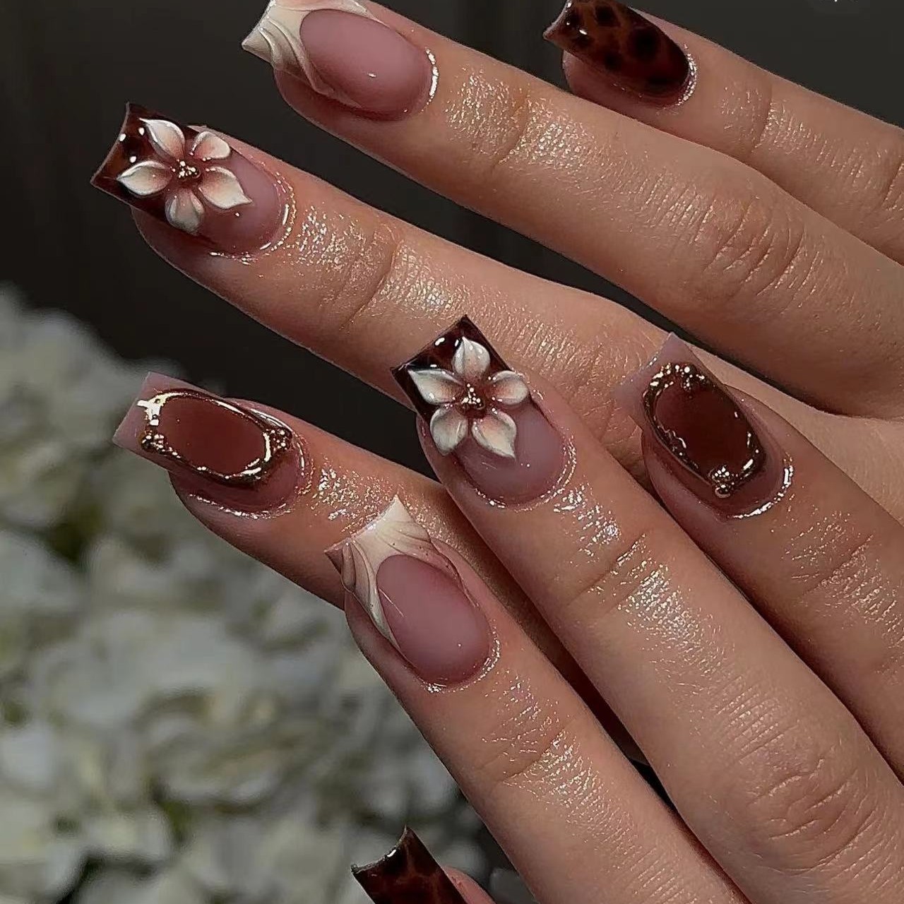 Short square fake nails for wo - огляд і ціна Nail Art Leopard