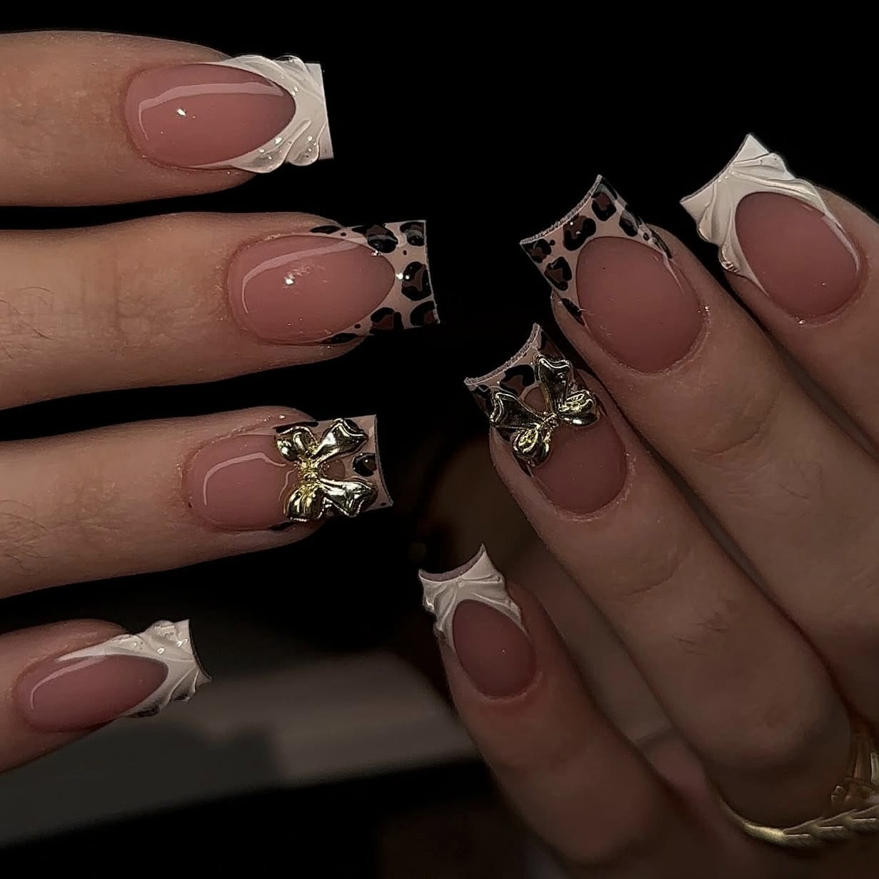 Short square fake nails for wo - огляд і ціна Nail Art Leopard