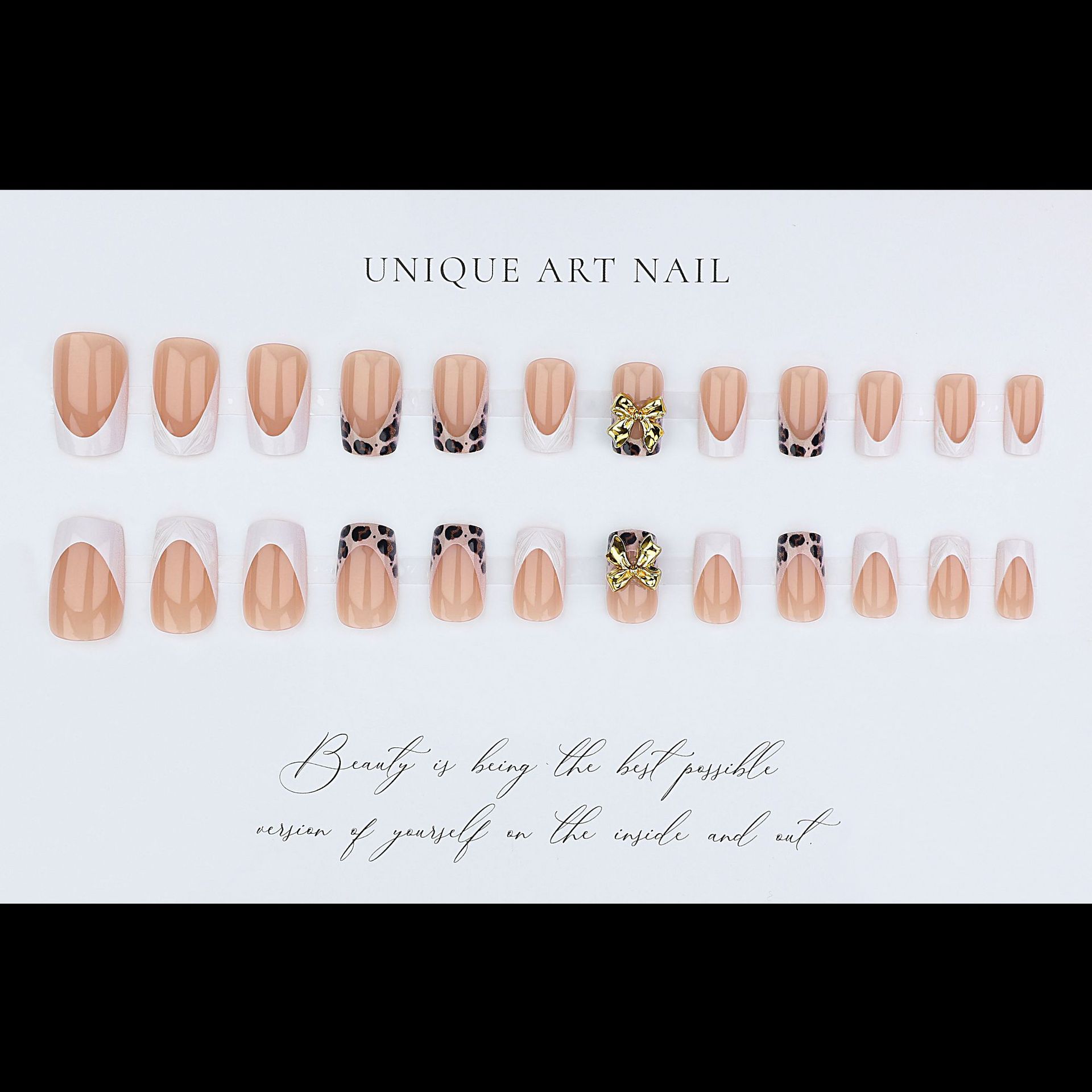 Short square fake nails for wo - огляд і ціна Nail Art Leopard