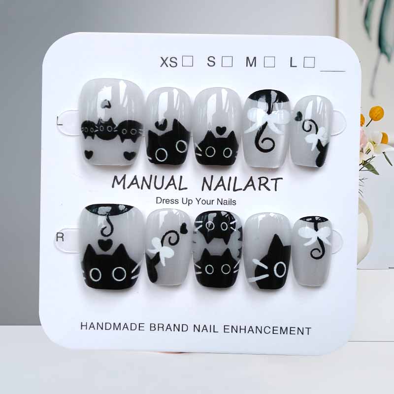 10Pcs Cute Cartoon Black Cat a - огляд і ціна Nail Art Eye Cat