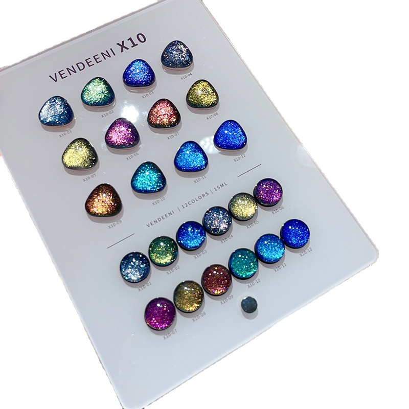 VENDEENI 18 Colors 12 Color Gl - огляд і ціна Nail Art Eye Cat