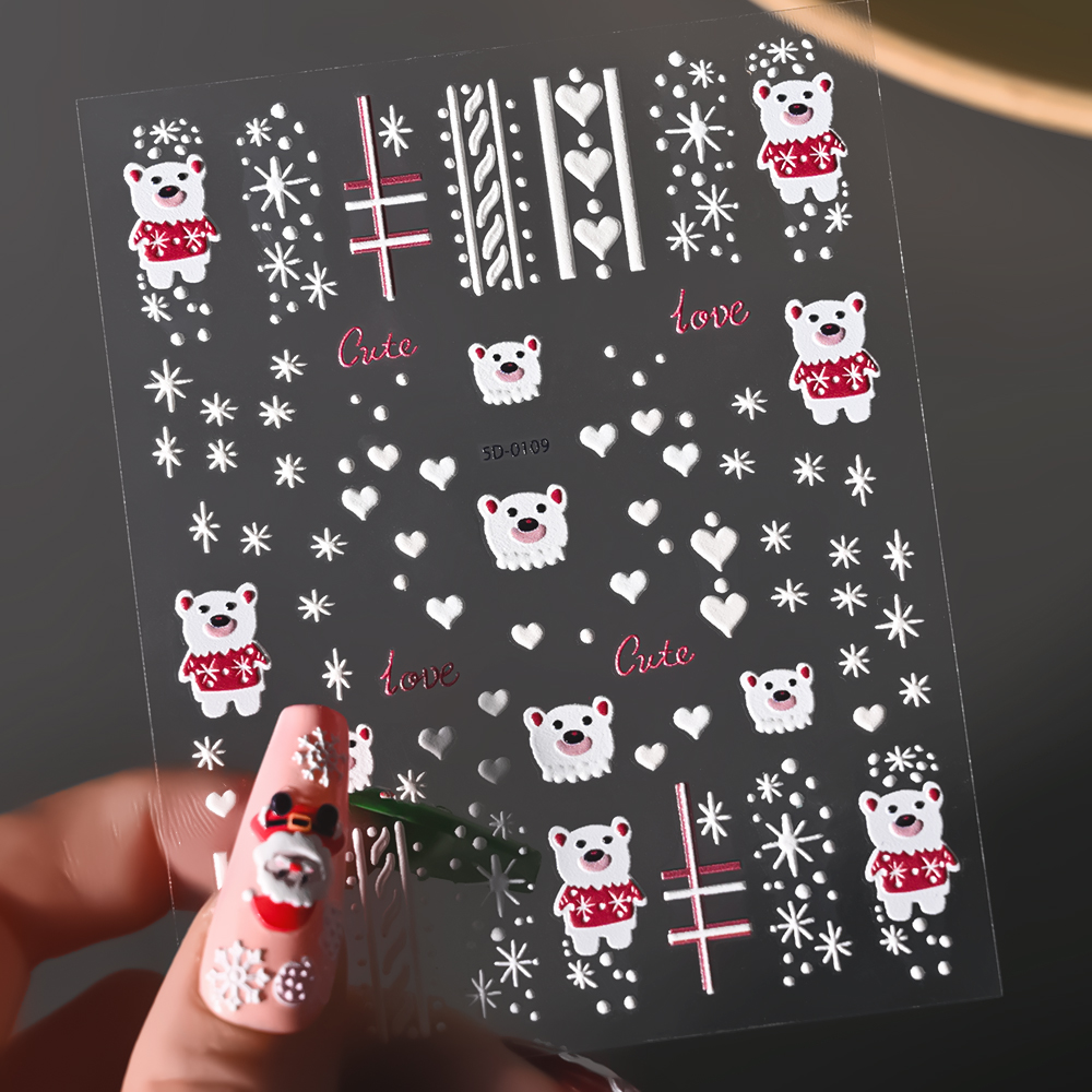 1Sheet 5D Embossed Christmas N - огляд і ціна Nail Art Xmas Design