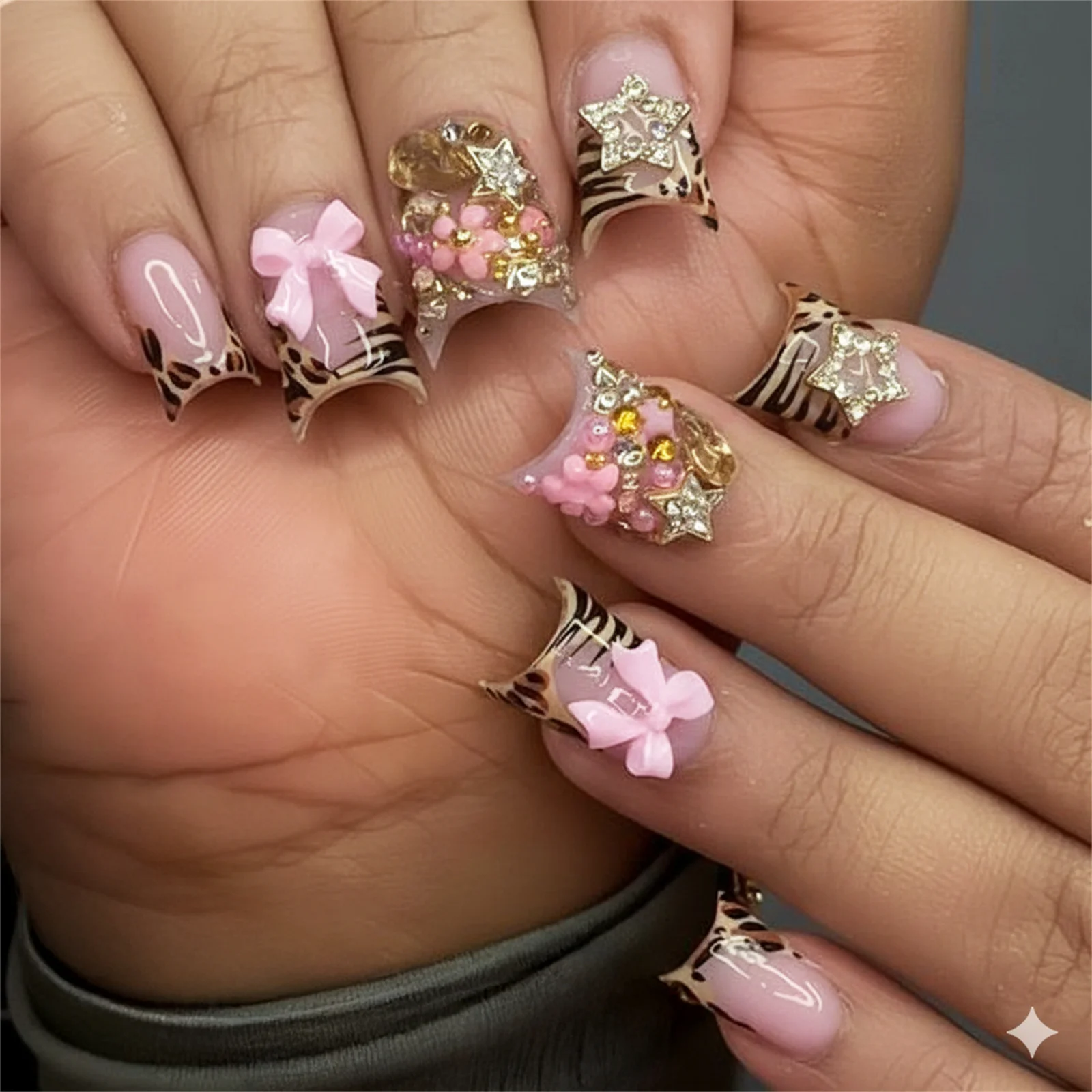24Pcs Short Duckbill Press On  - огляд і ціна Nail Art Leopard